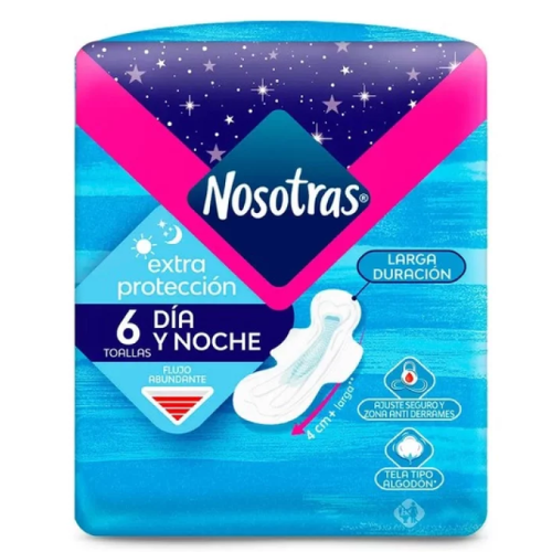 TOALLAS SANITARIAS NOSOTRAS DIA/NOCHE X 6